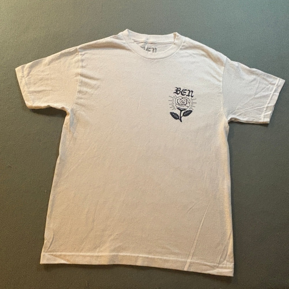 Macklemore The Ben Tour 2023 Concert T-Shirt Mens M White Rose Graphic USA Tour